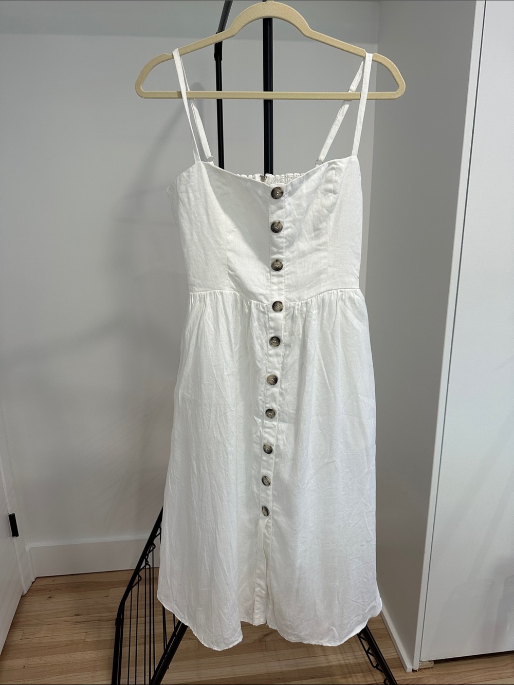 White linen midi dress from REFORMATION size 8